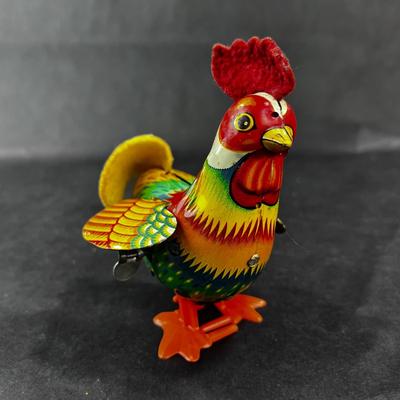 Vintage Tin Litho | Strutting Rooster