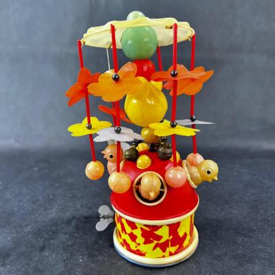 Vintage Celluloid & Tin Wind-Up | Chirping Birds