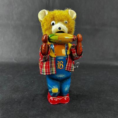 Vintage Tin Litho | Bear Eating Corn | Alps