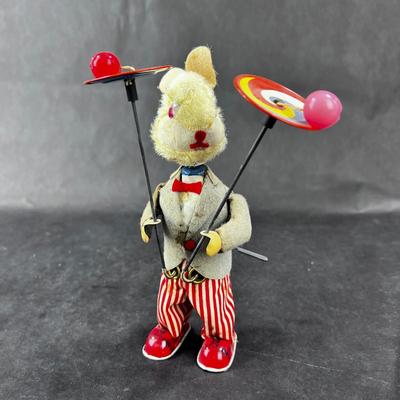 Vintage Wind-Up | Circus Rabbit with Balls and Plates
