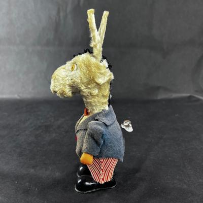Vintage Wind-Up | Plush Donkey with Cane
