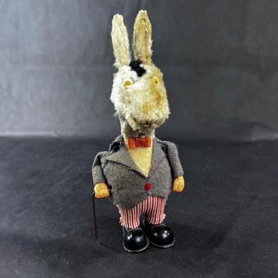 Vintage Wind-Up | Plush Donkey with Cane
