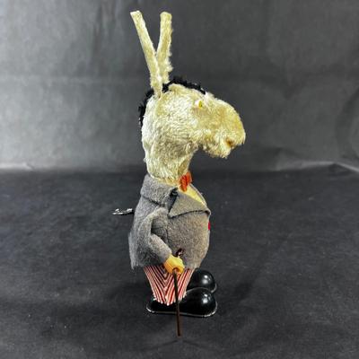 Vintage Wind-Up | Plush Donkey with Cane