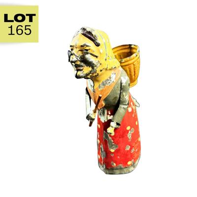 Antique Tin Wind-Up | Woman with Basket | DRGM