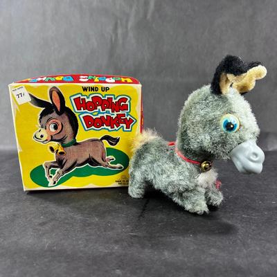 Vintage Wind-Up | Plush Hopping Donkey
