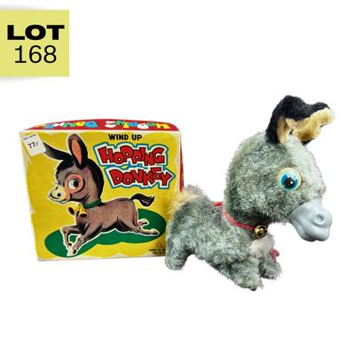 Vintage Wind-Up | Plush Hopping Donkey