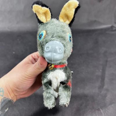Vintage Wind-Up | Plush Hopping Donkey