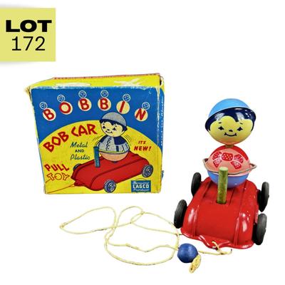 Vintage Pull Toy | Bobbin Bob Car | Lagco