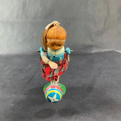 Vintage Wind-Up | Girl Bouncing Ball