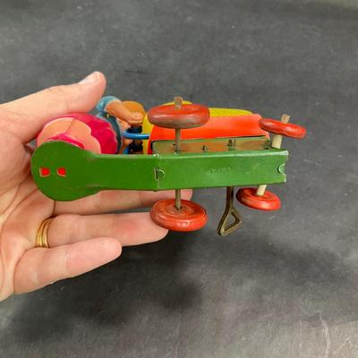 Vintage Celluloid and Tin Wind-Up | Girl and Buggy