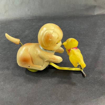 Vintage Celluloid Wind-Up | Dog and Cat at Play