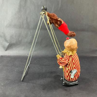 Vintage Wind Up | Clown and Monkey Trapeze