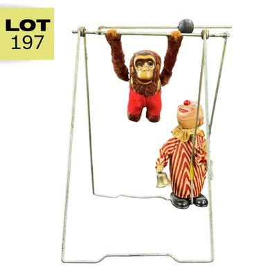 Vintage Wind Up | Clown and Monkey Trapeze