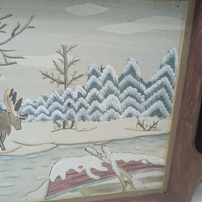 Vintage Wooden Christmas Tray
