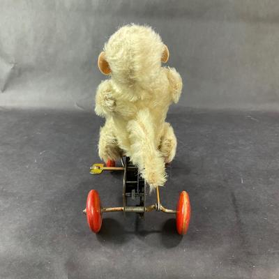 Vintage Wind-Up | Plush Monkey on Car | Steiff