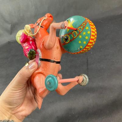 Vintage Celluloid Wind-Up | Circus Boy on Horse