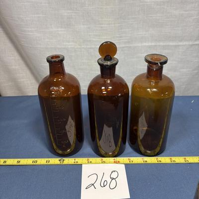 Vintage Amber Bottle Lot