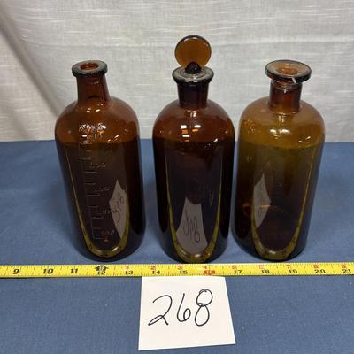 Vintage Amber Bottle Lot