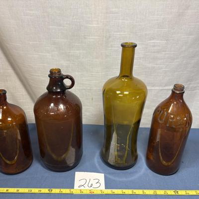 Vintage Amber Bottle Lot