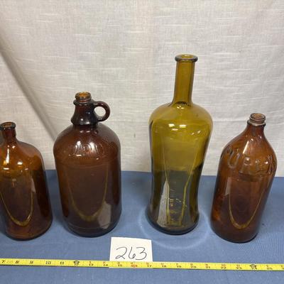 Vintage Amber Bottle Lot