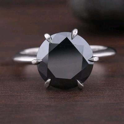 3 Ct Black Treated Diamond Ring 925 Silver Over | 6 Prong Setting
