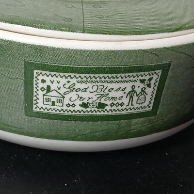 MCM 1950's Colonial Homestead dinnerware serve ware by Royal China, covered casserole dish, handled platter, salt & pepper and...