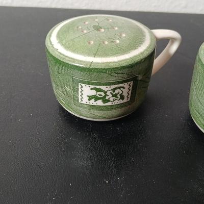 MCM 1950's Colonial Homestead dinnerware serve ware by Royal China, covered casserole dish, handled platter, salt & pepper and...