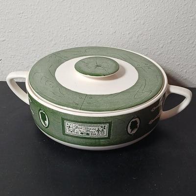 MCM 1950's Colonial Homestead dinnerware serve ware by Royal China, covered casserole dish, handled platter, salt & pepper and...