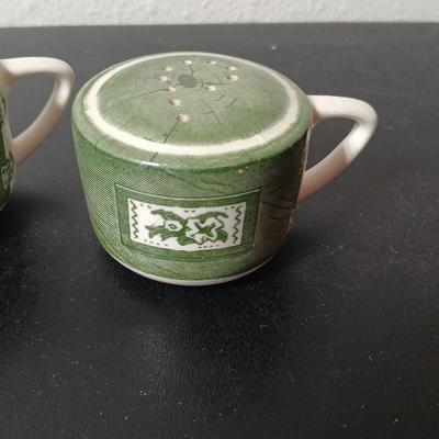 MCM 1950's Colonial Homestead dinnerware serve ware by Royal China, covered casserole dish, handled platter, salt & pepper and...