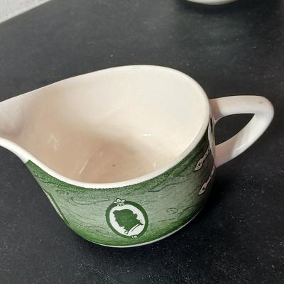 MCM 1950's Colonial Homestead dinnerware serve ware by Royal China, covered casserole dish, handled platter, salt & pepper and...