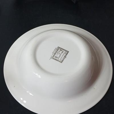 MCM 1950's Colonial Homestead dinnerware serve ware by Royal China, Large vegetable / serving bowls with two gravy boats with...