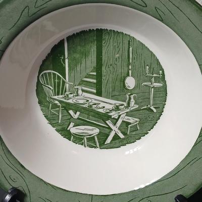 MCM 1950's Colonial Homestead dinnerware serve ware by Royal China, Large vegetable / serving bowls with two gravy boats with...