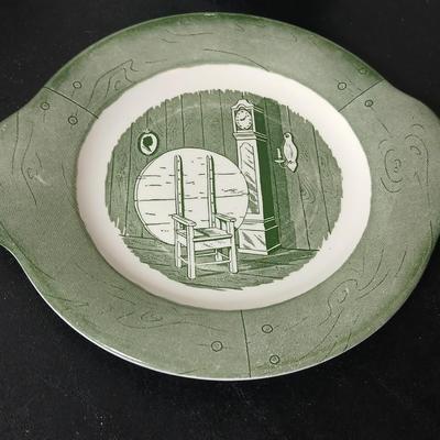 MCM 1950's Colonial Homestead dinnerware serve ware by Royal China, Large vegetable / serving bowls with two gravy boats with...