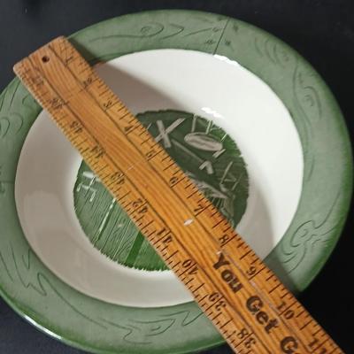 MCM 1950's Colonial Homestead dinnerware serve ware by Royal China, Large vegetable / serving bowls with two gravy boats with...