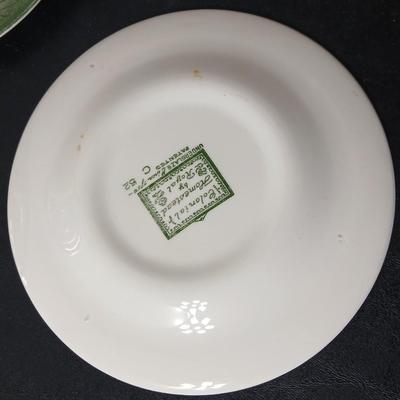 MCM 1950's Colonial Homestead dinnerware serve ware by Royal China, Complete serving set for 4