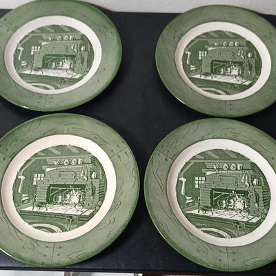 MCM 1950's Colonial Homestead dinnerware serve ware by Royal China, Complete serving set for 4
