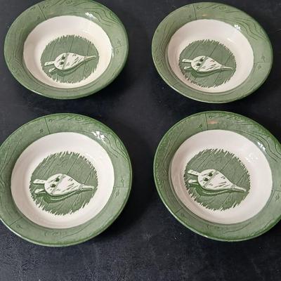 MCM 1950's Colonial Homestead dinnerware serve ware by Royal China, Complete serving set for 4