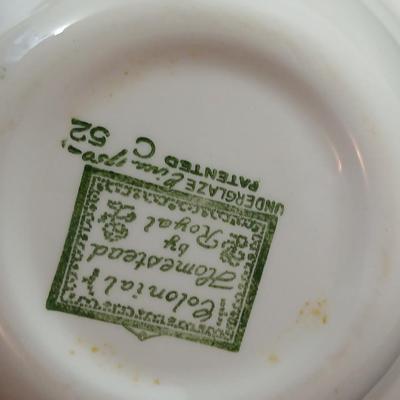 MCM 1950's Colonial Homestead dinnerware serve ware by Royal China, Complete serving set for 4