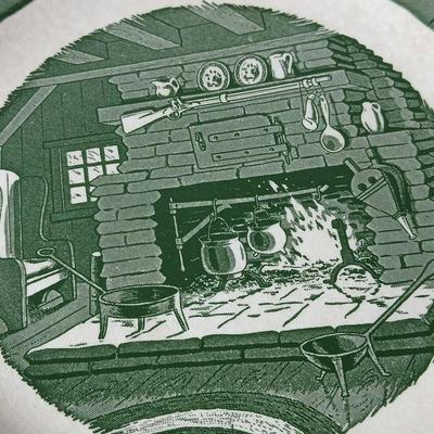 MCM 1950's Colonial Homestead dinnerware serve ware by Royal China, Complete serving set for 4