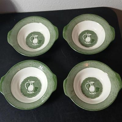 MCM 1950's Colonial Homestead dinnerware serve ware by Royal China, Complete serving set for 4