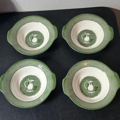 MCM 1950's Colonial Homestead dinnerware serve ware by Royal China, Complete serving set for 4