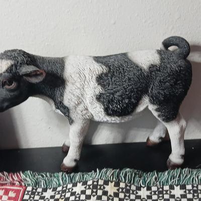 Adorable collection of Holstein cow-themed decorative and household items Otagiri Salt & Pepper, Tomy toy, Resin cow and more