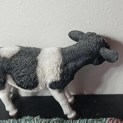 Adorable collection of Holstein cow-themed decorative and household items Otagiri Salt & Pepper, Tomy toy, Resin cow and more