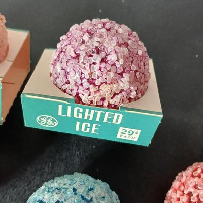 1960's vintage General Electric (GE) "Lighted Ice" Christmas light bulbs some still New in package!