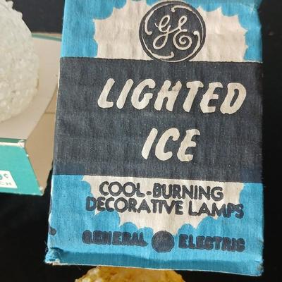 1960's vintage General Electric (GE) "Lighted Ice" Christmas light bulbs some still New in package!