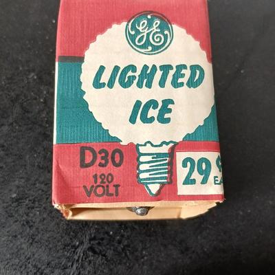 1960's vintage General Electric (GE) "Lighted Ice" Christmas light bulbs some still New in package!
