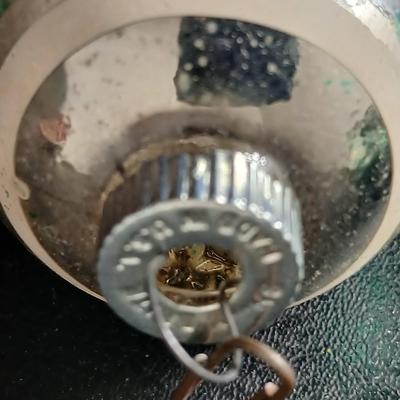 Collection of vintage Shiny Brite Christmas ornaments - UFO - ATOMIC - DIORAMA-STYLE ornament with a small church inside