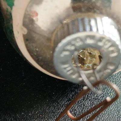 Collection of vintage Shiny Brite Christmas ornaments - UFO - ATOMIC - DIORAMA-STYLE ornament with a small church inside