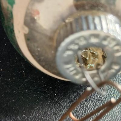 Collection of vintage Shiny Brite Christmas ornaments - UFO - ATOMIC - DIORAMA-STYLE ornament with a small church inside