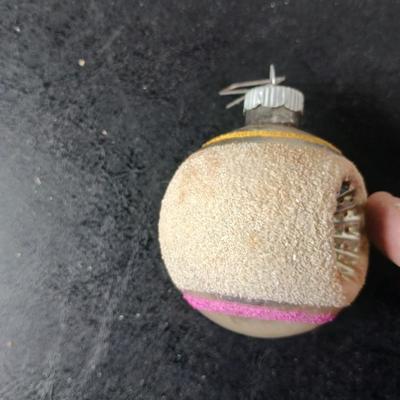 Collection of vintage Shiny Brite Christmas ornaments - UFO - ATOMIC - DIORAMA-STYLE ornament with a small church inside